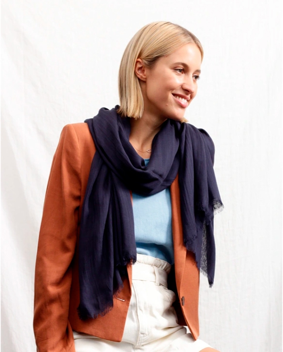 Écharpe Lisa de Bambu Azul-5