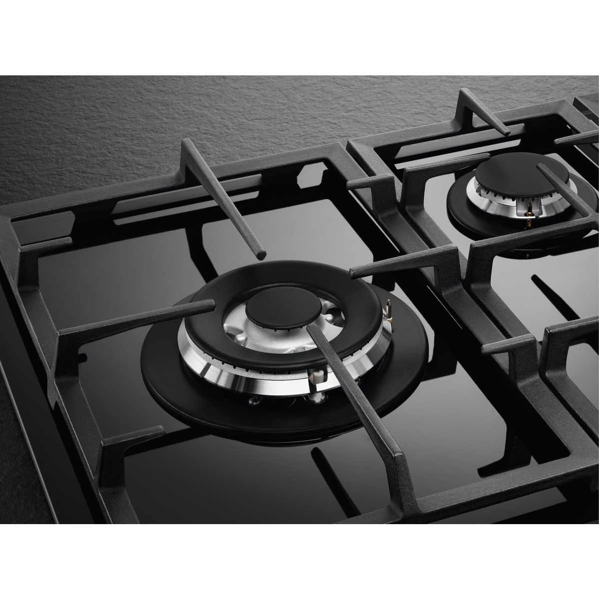 Placa de gas AEG con 5 quemadores - HKB75820NB Cristal negro-8