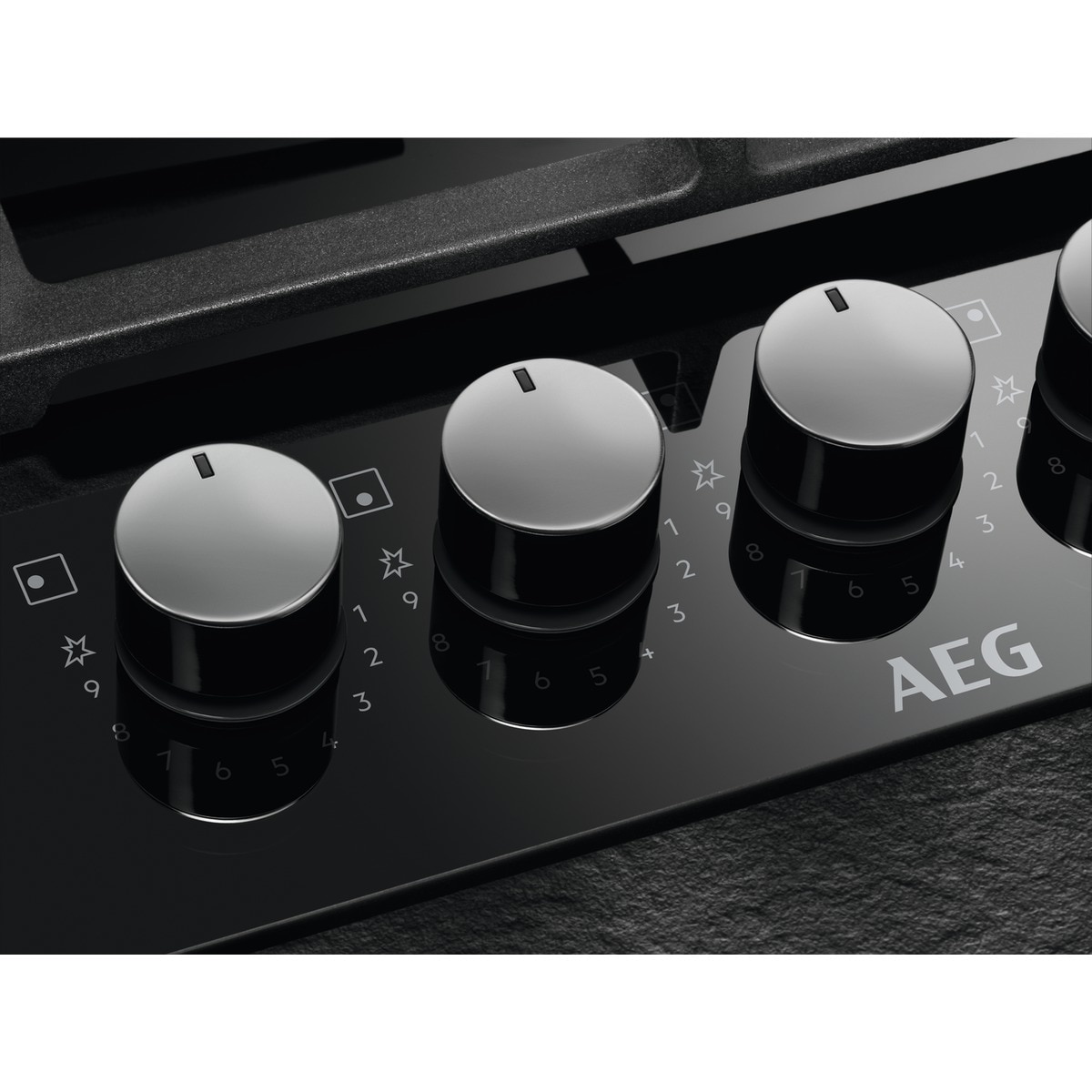 Placa de gas AEG con 5 quemadores - HKB75820NB Cristal negro-5