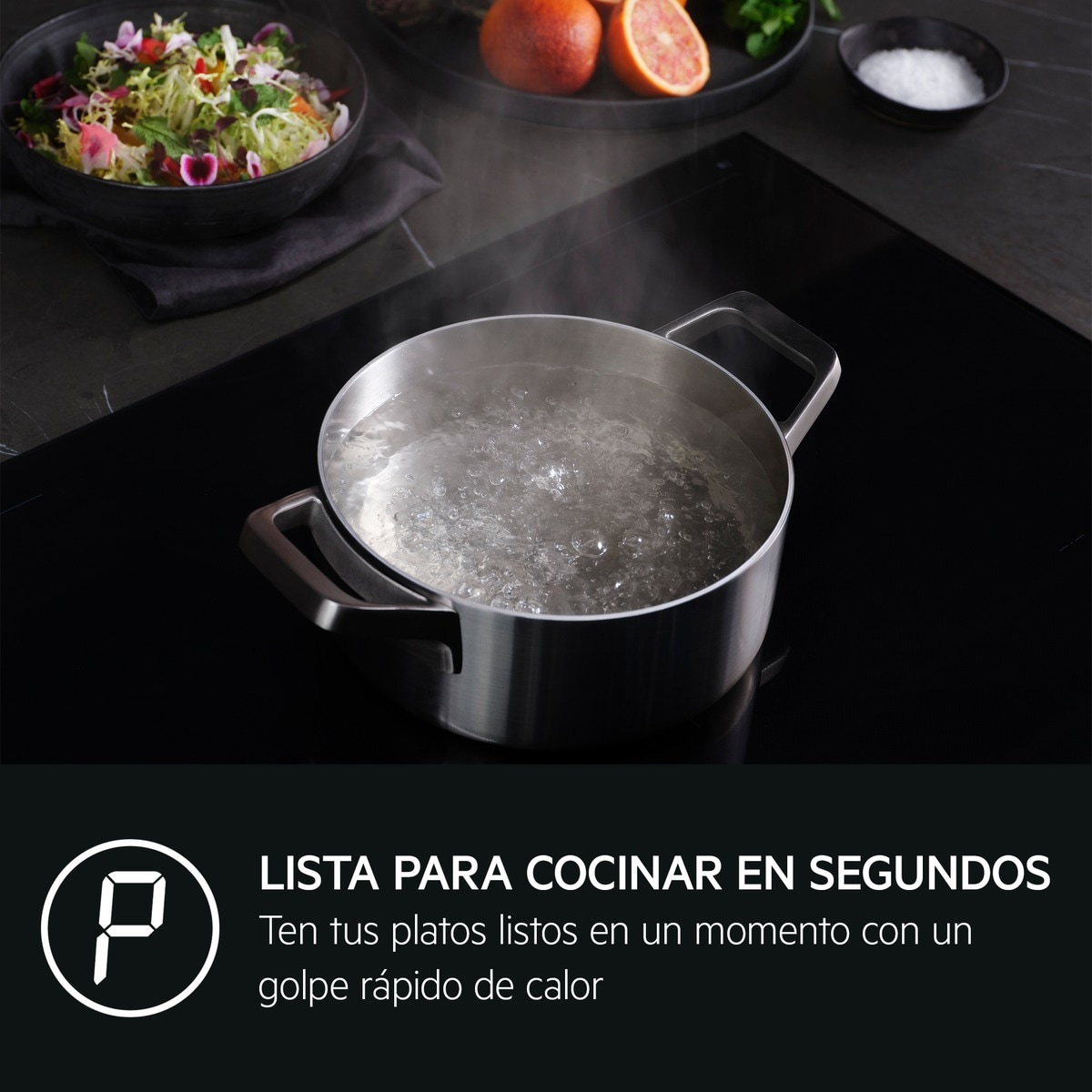 Placa de inducción AEG función puente, 3 zonas de cocción, Saphirmatt - TI63IQ30FZ Negro mate-11