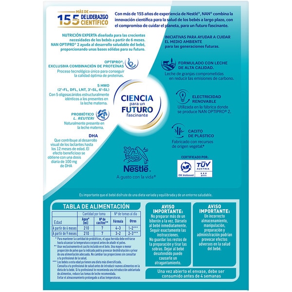 2 Optipro Folgemilchpulver Premium ab 6 Monaten Maxi-Format Box 1,2 kg ohne Palmöl