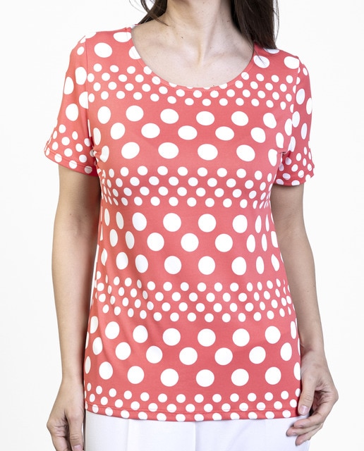 Imagen 0 de Camiseta caja manga corta estampado lunares