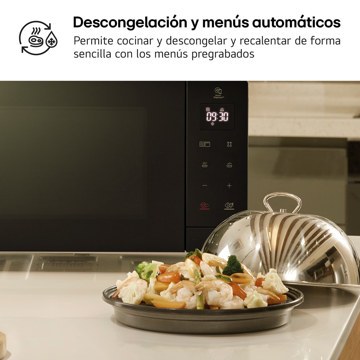 Microondas LG 30 litros, grill, 900 w - MH7032JAS Negro-7