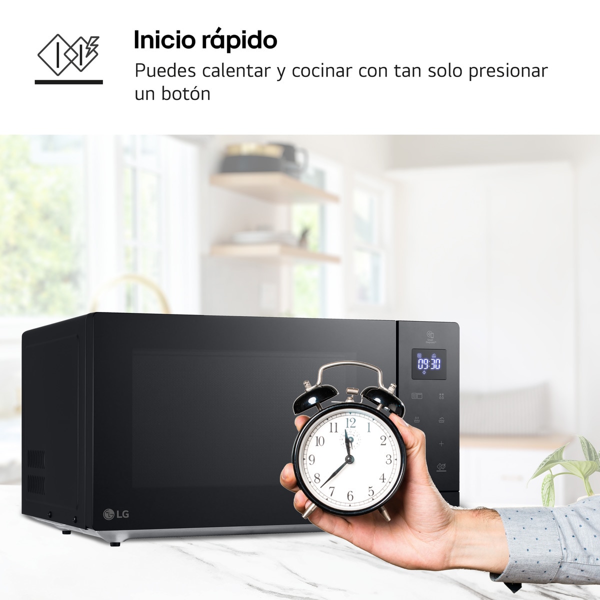 Microondas LG 30 litros, grill, 900 w - MH7032JAS Negro-5