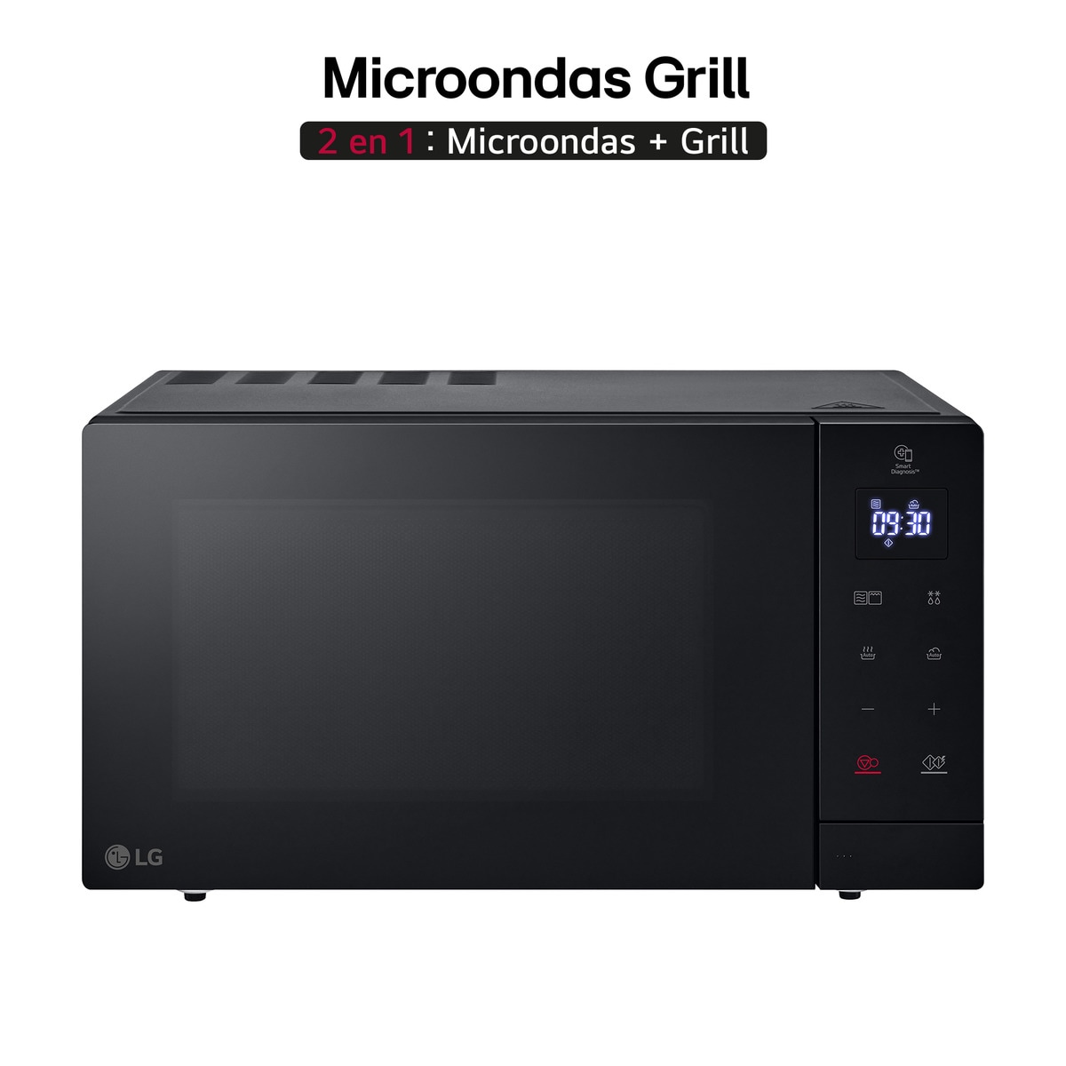 Microondas LG 30 litros, grill, 900 w - MH7032JAS Negro-4
