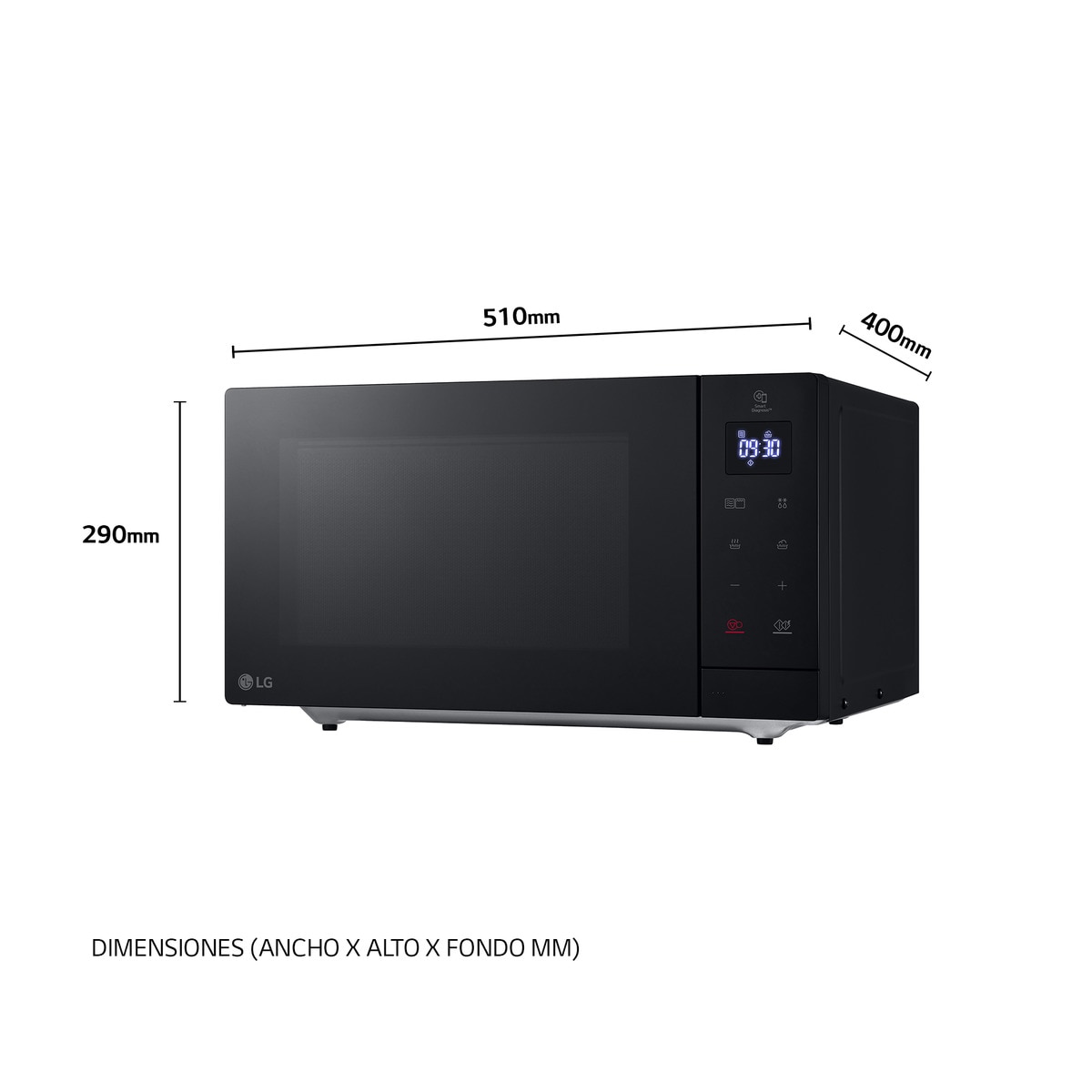 Microondas LG 30 litros, grill, 900 w - MH7032JAS Negro-2