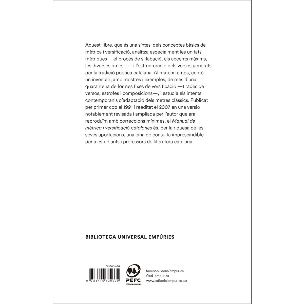 Manual de mètrica i versificació catalanes (Capa mole com abas) 2