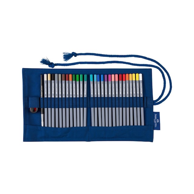 Imagem 0 de Conjunto de estojo enrolável com lápis de aguarela 27 cores douradas - Faber Castell