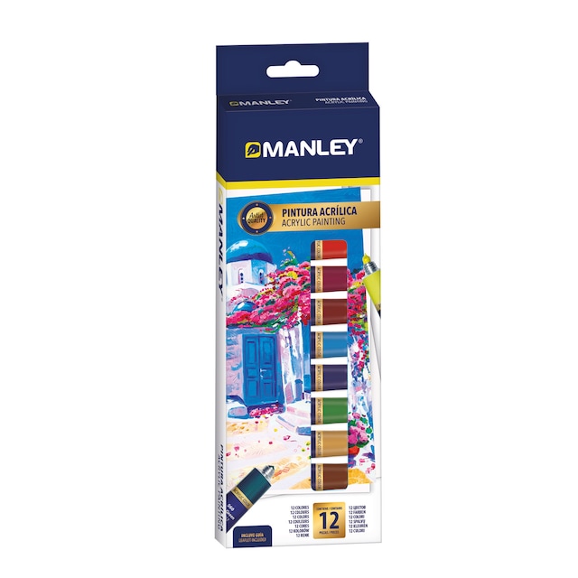 Imagen 0 de Estuche 12 pinturas acrílicas Manley