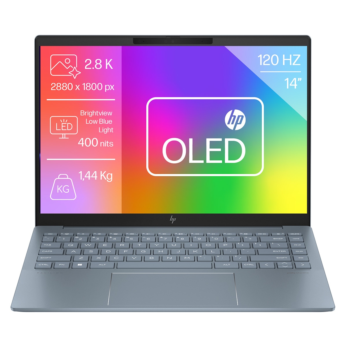 Portátil HP Pavilion Plus 14-ew1001ns, Intel Core Ultra 7 EVO 155H, 32GB, 1TB SSD, 14", W11 Azul-1