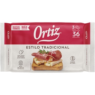pan tostado estilo tradicional 36 rebanadas paquete 320 g - Ortiz