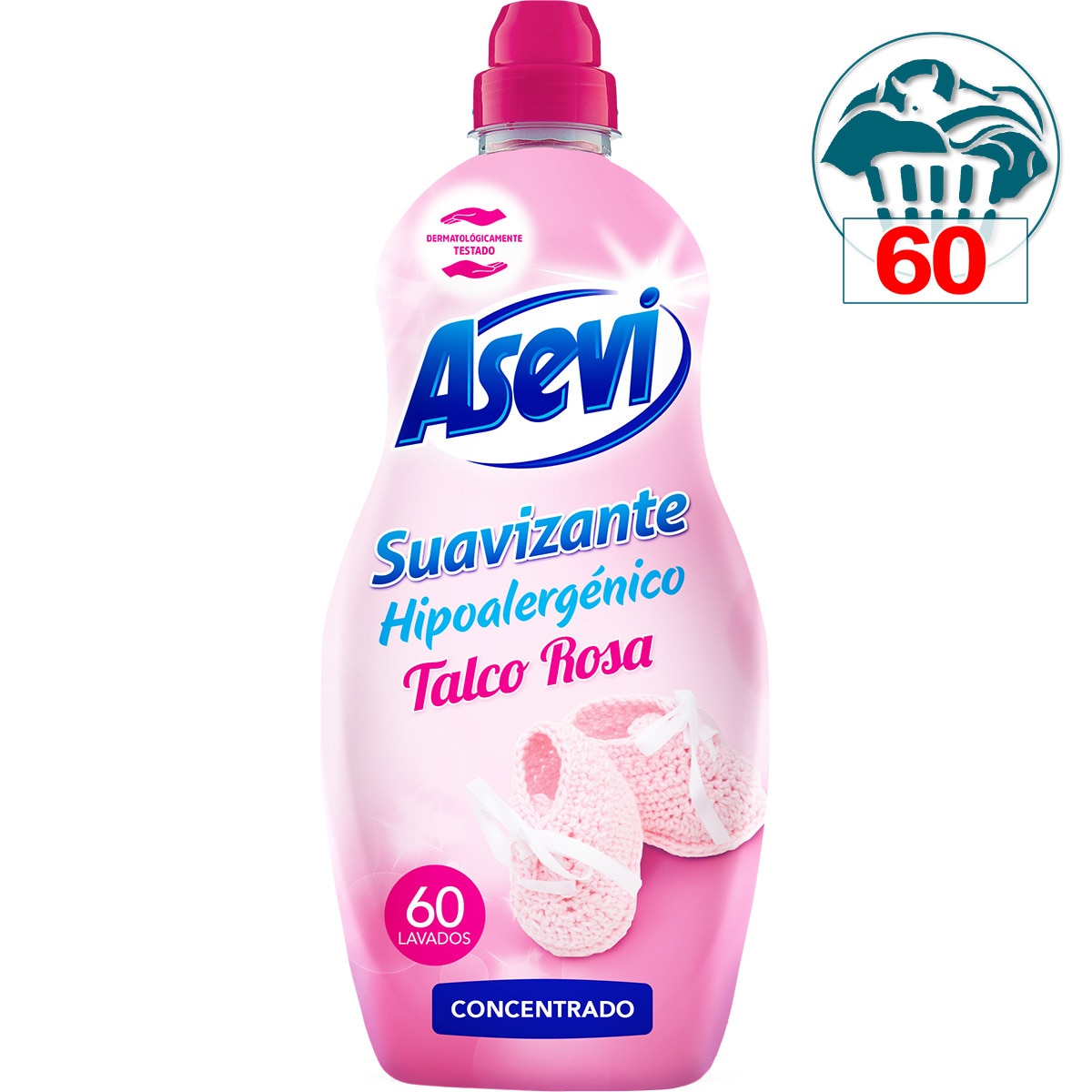 suavizante concentrado hipoalergénico Talco Rosa botella 60 dosis