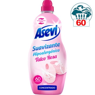 suavizante concentrado hipoalergénico Talco Rosa botella 60 dosis - Asevi