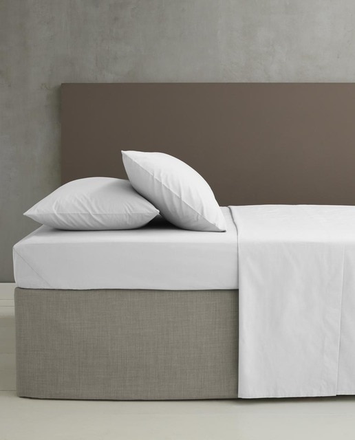 Imagen 0 de Juego de sábanas 50/50 liso blanco t. 90