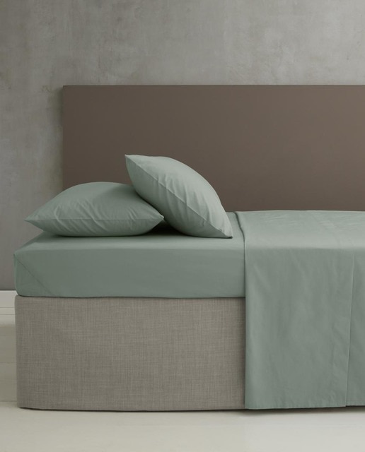 Imagen 0 de Juego de sábanas 50/50 liso musgo t. 90