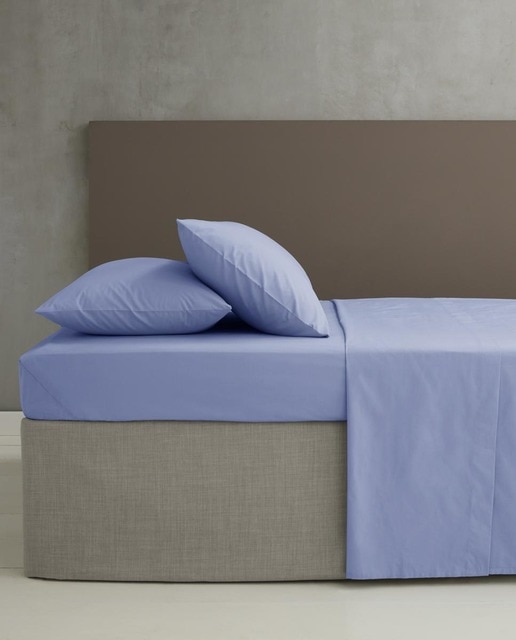 Imagen 0 de Juego de sábanas 50/50 liso azul t. 90