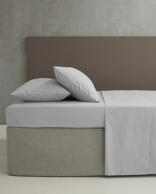 Imagen 0 de Juego de sábanas 50/50 liso plata t. 90