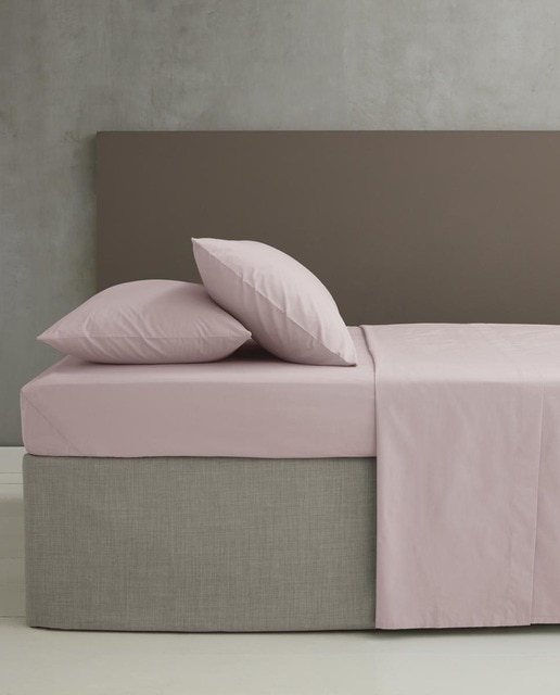 Imagen 0 de Juego de sábanas 50/50 liso nude t. 90