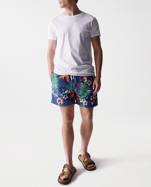 Imagen 0 de Bañador de hombre short tipo bermuda fantasía de Safari Flores