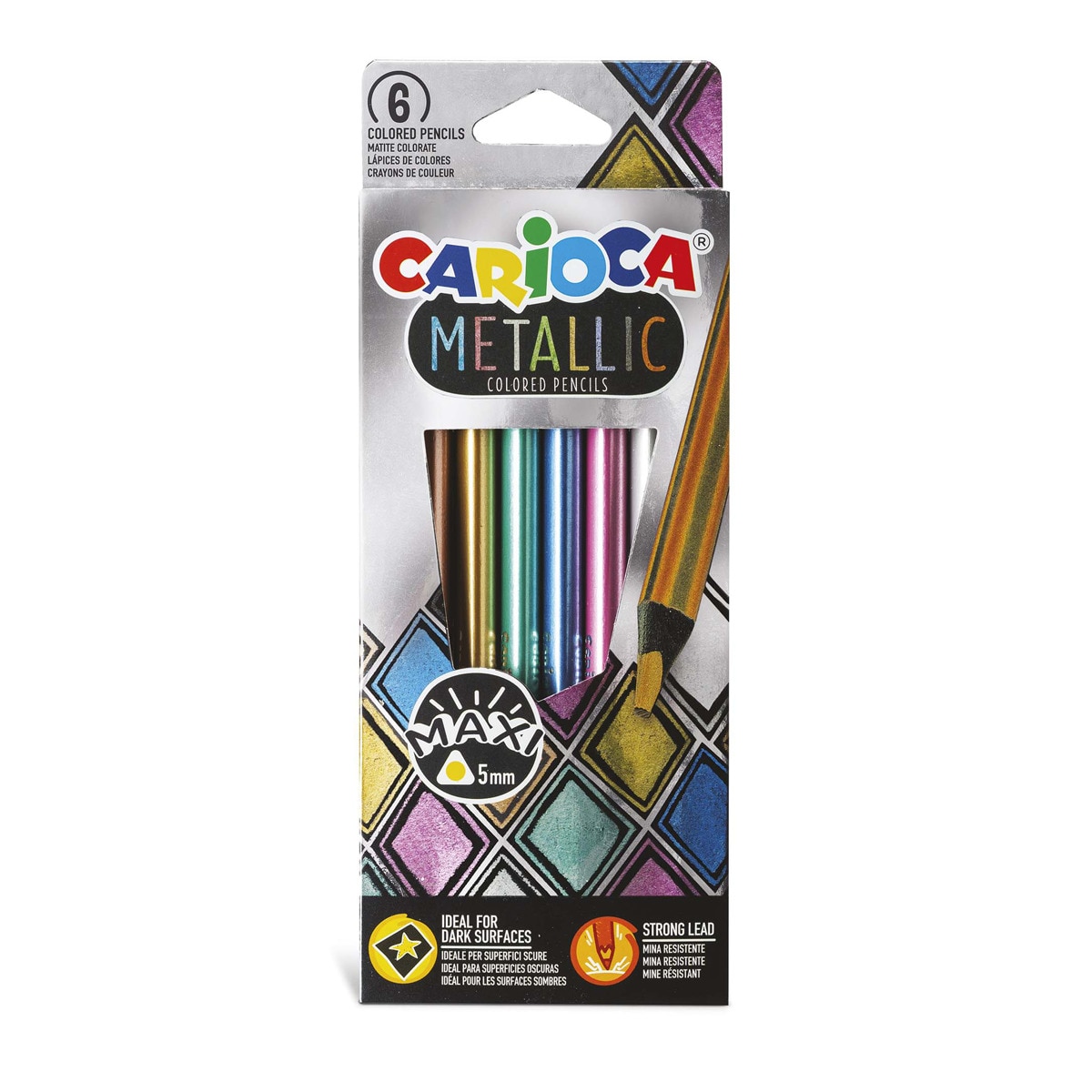 Imagem 0 de Conjunto de 6 lápis metálicos de ponta grossa