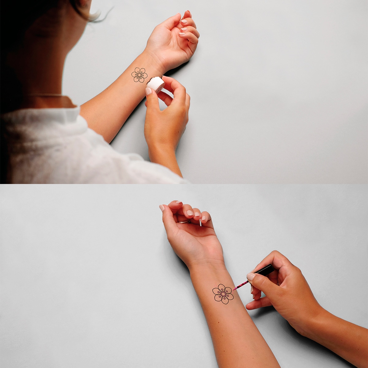 Set My Stamp Tattoo floral LaDot rosa Rosa-4