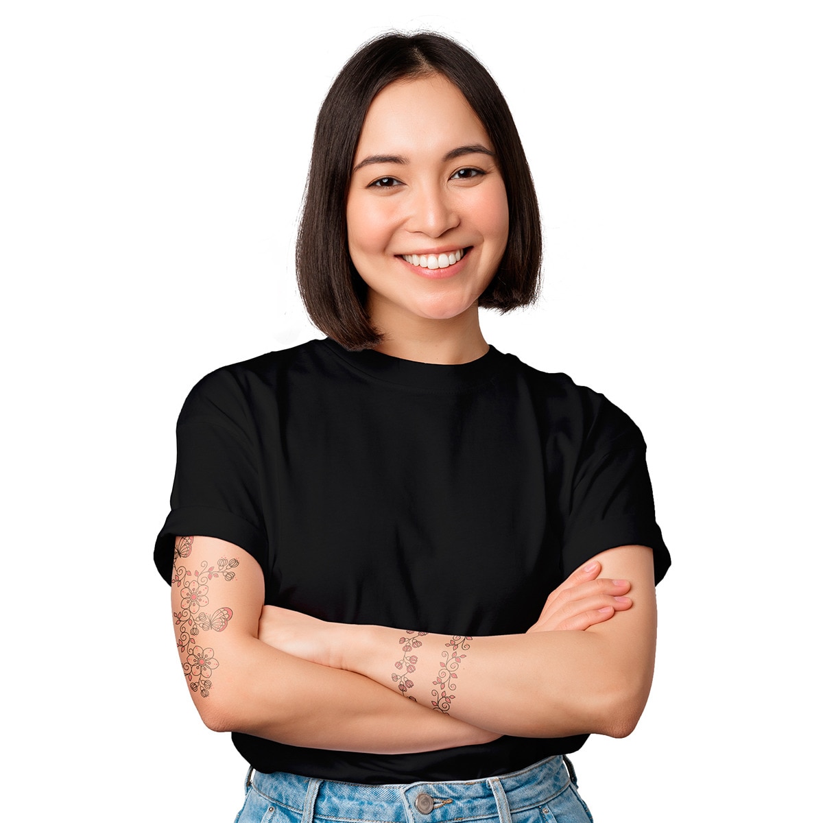Set My Stamp Tattoo floral LaDot rosa Rosa-3