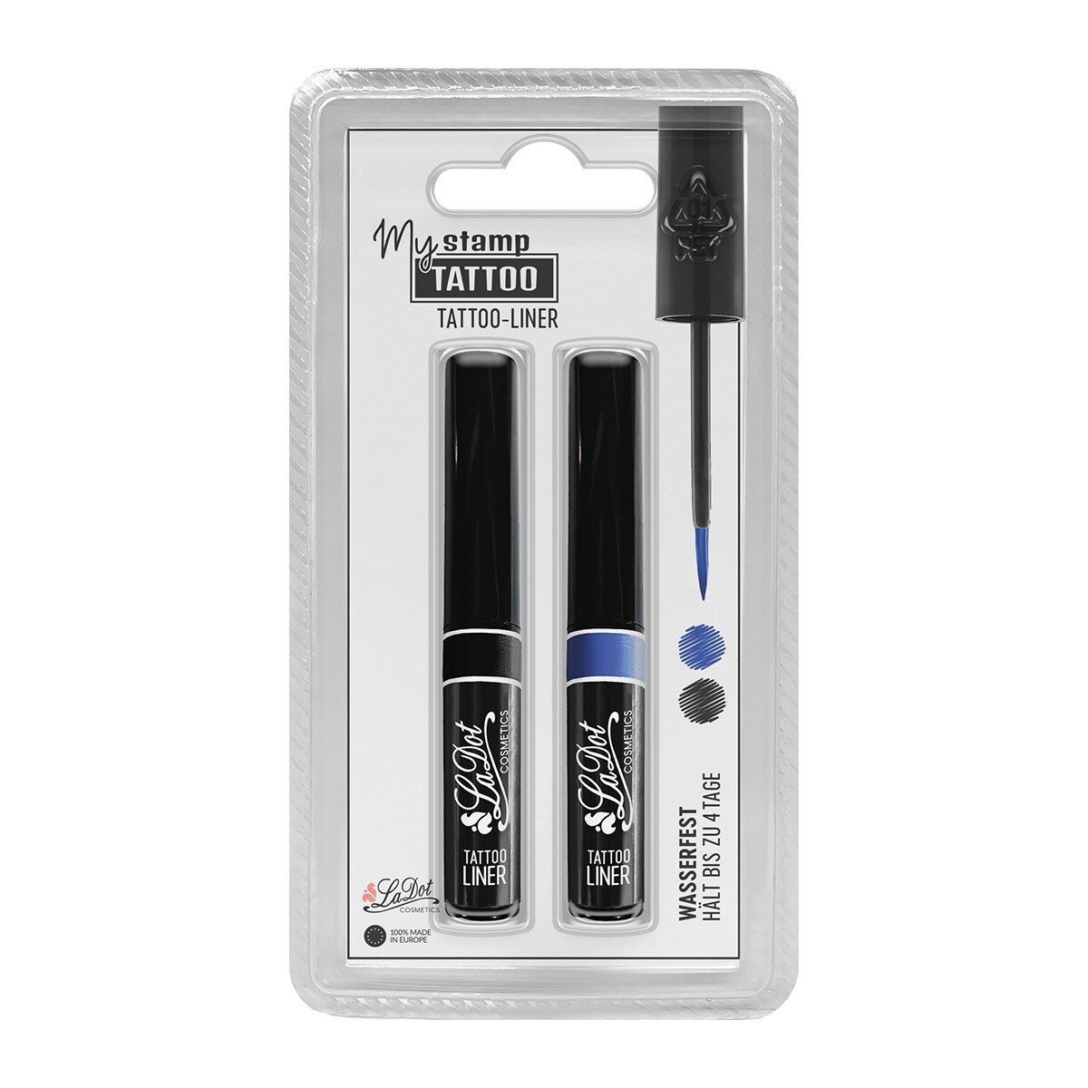 Imagem 0 de My Stamp Tattoo pack 2 liners LaDot preto e azul