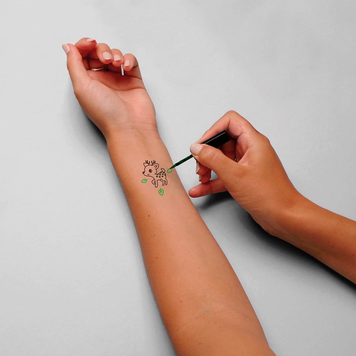 My Stamp Tattoo pack 2 liners LaDot negro y verde Verde-3