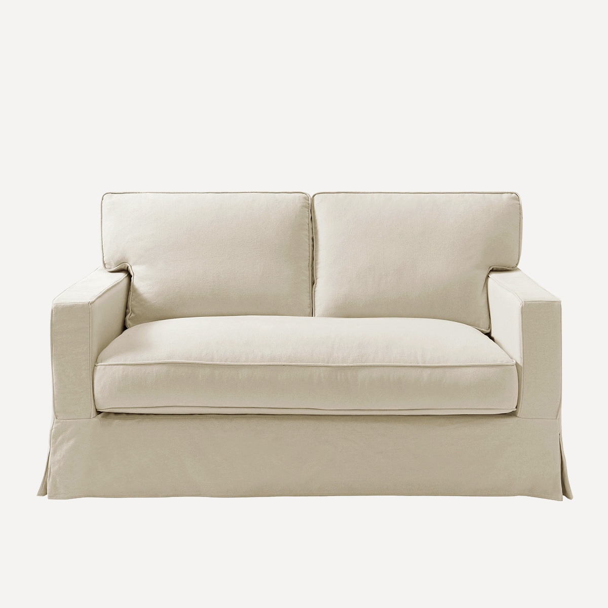Imagem 0 de Sofá de 2 Lugares Desembainhável de Algodão e Linho com Braço Reto Bolonia