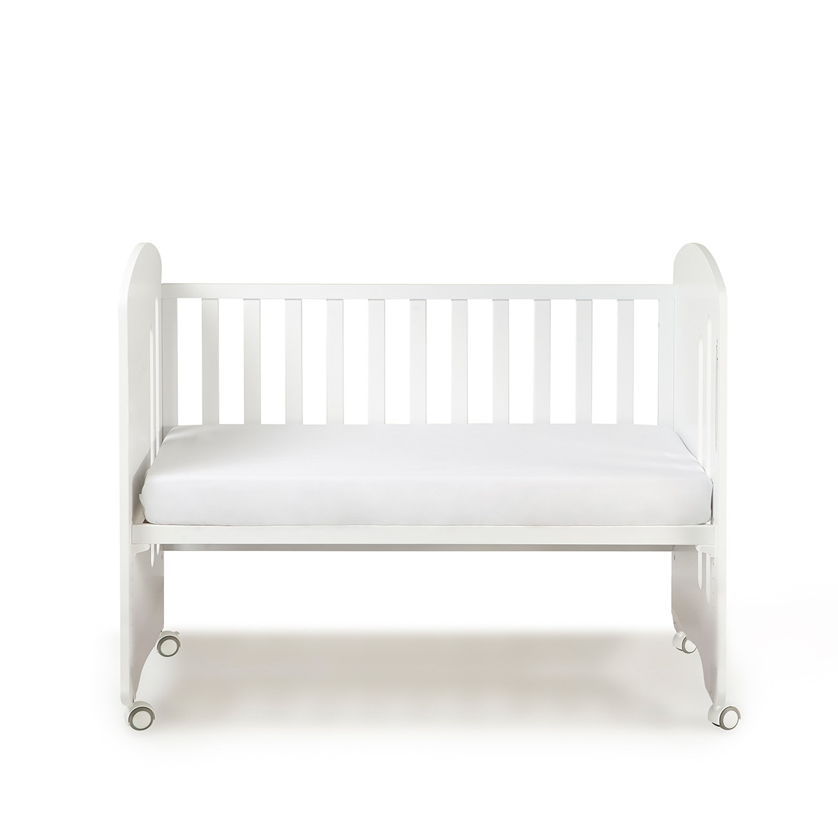 Cuna Interbaby Lovely Premium con lateral abatible Colecho Osito blanco Blanco-4
