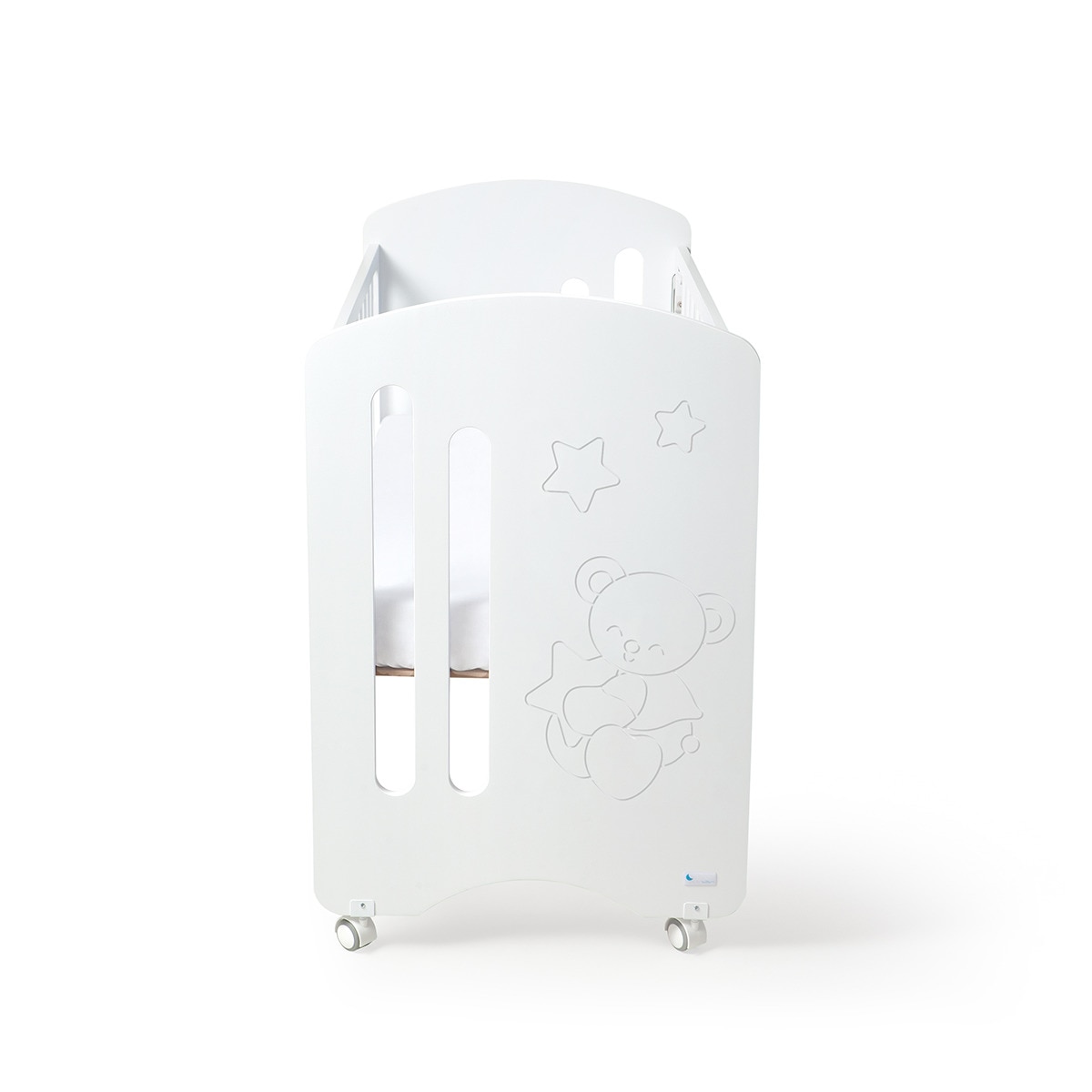 Cuna Interbaby Lovely Premium con lateral abatible Colecho + Colchón blanco Blanco-4