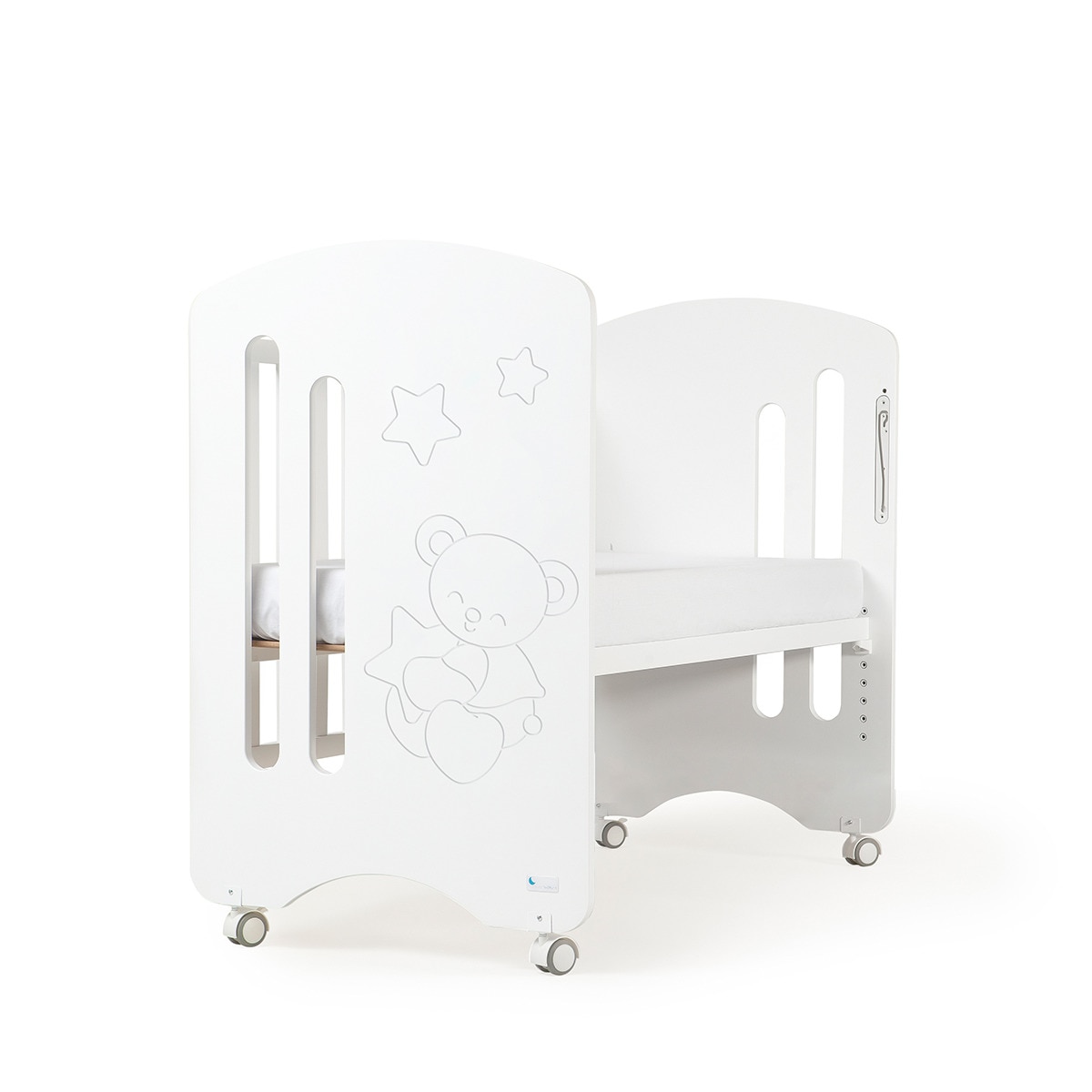 Cuna Interbaby Lovely Premium con lateral abatible Colecho + Colchón + Kit de Colecho blanco Blanco-3