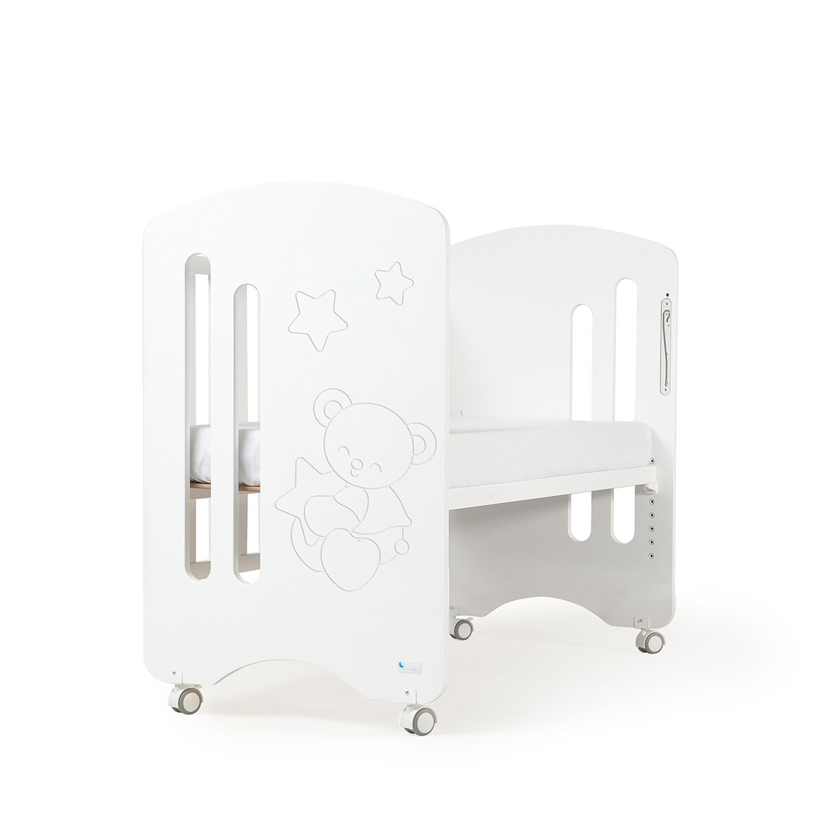 Cuna Interbaby Lovely Premium con lateral abatible Colecho + Colchón + Kit de Colecho blanco Blanco-3