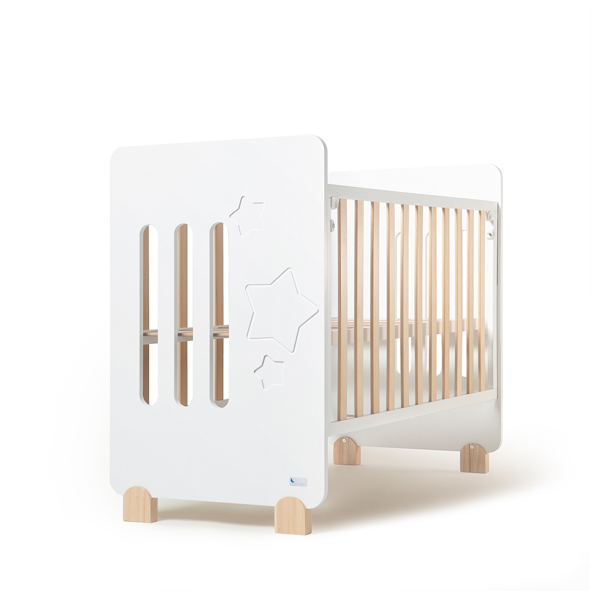Cuna Interbaby Star Nature con lateral abatible Colecho + Colchón blanco Blanco-5