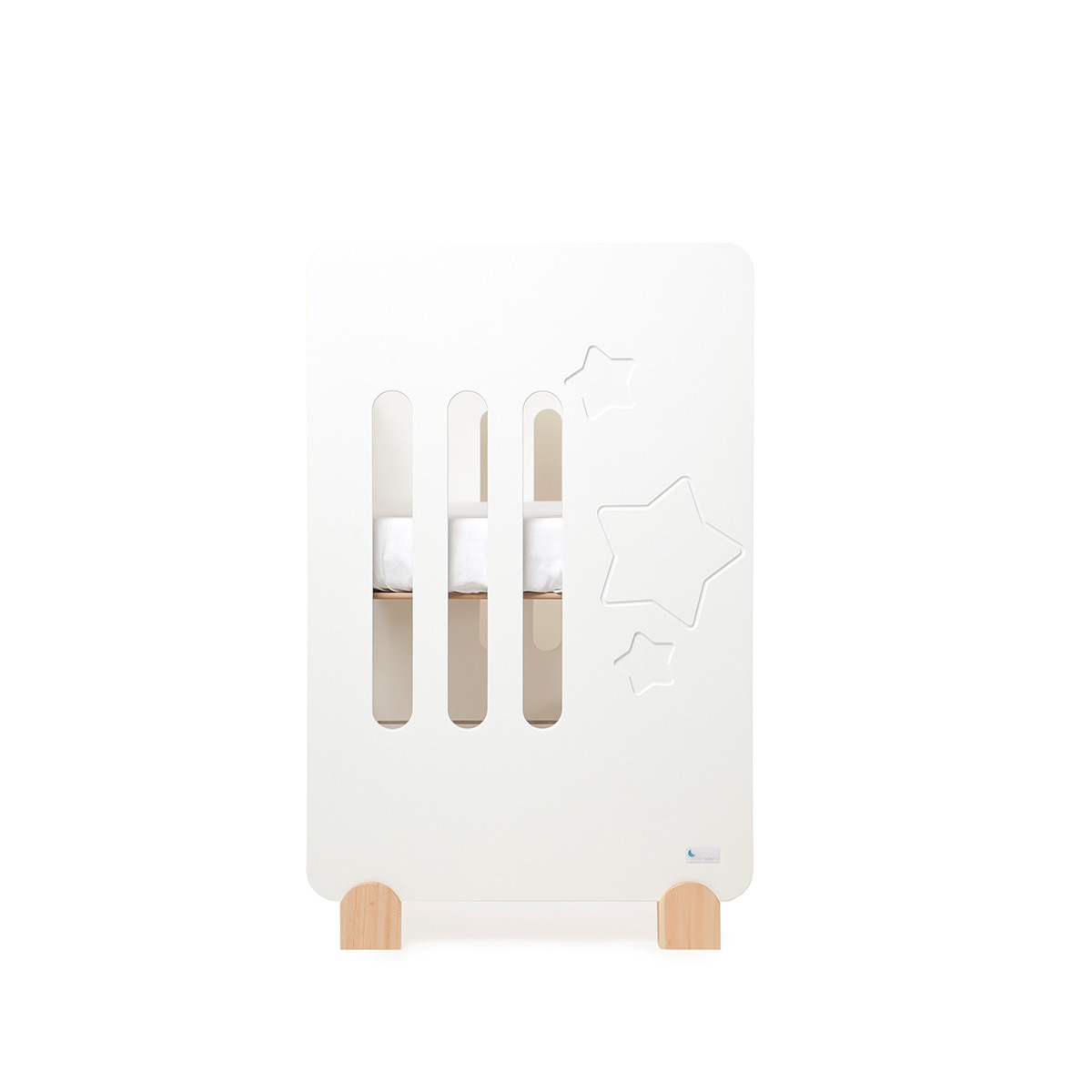 Cuna Interbaby Star Nature con lateral abatible Colecho + Colchón blanco Blanco-4