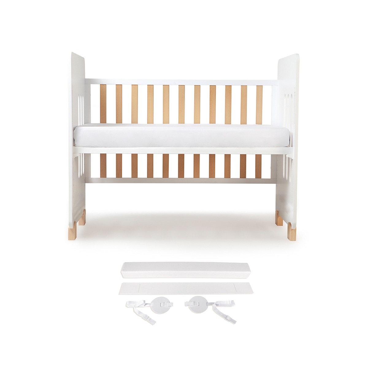 Cuna Interbaby Star Nature + colchón + kit colecho blanco Blanco-2