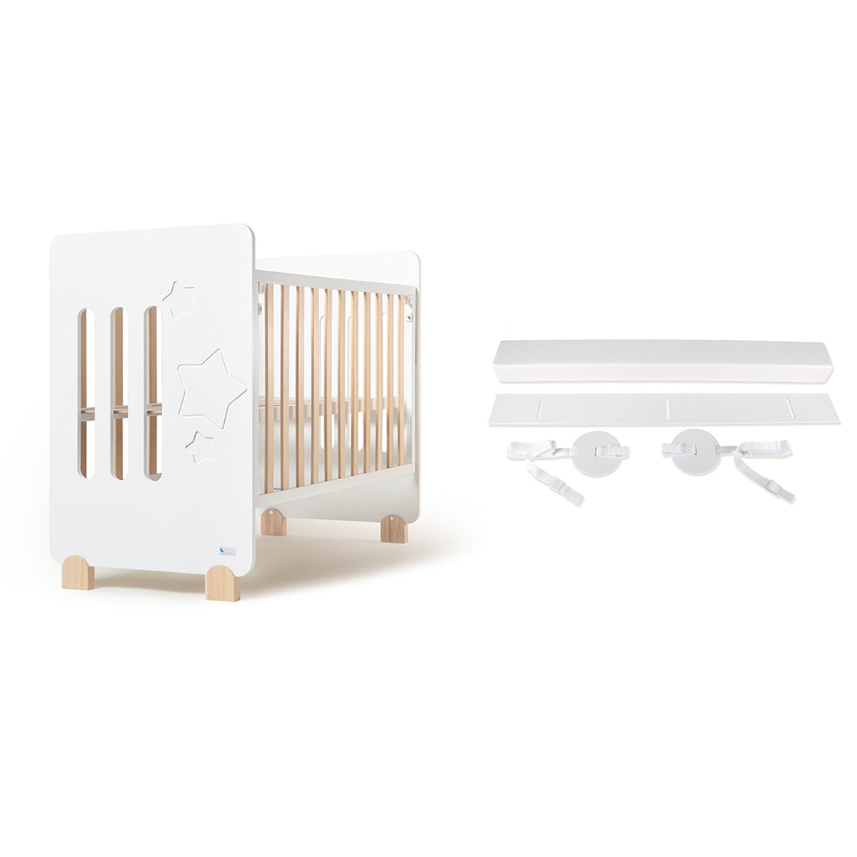 Cuna Interbaby Star Nature con kit colecho blanco Blanco-1
