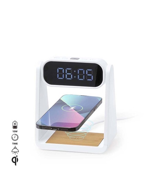 Imagen 0 de Reloj multifunción Darret pantalla retroiluminada, función lámpara y cargador inalámbrico 10W