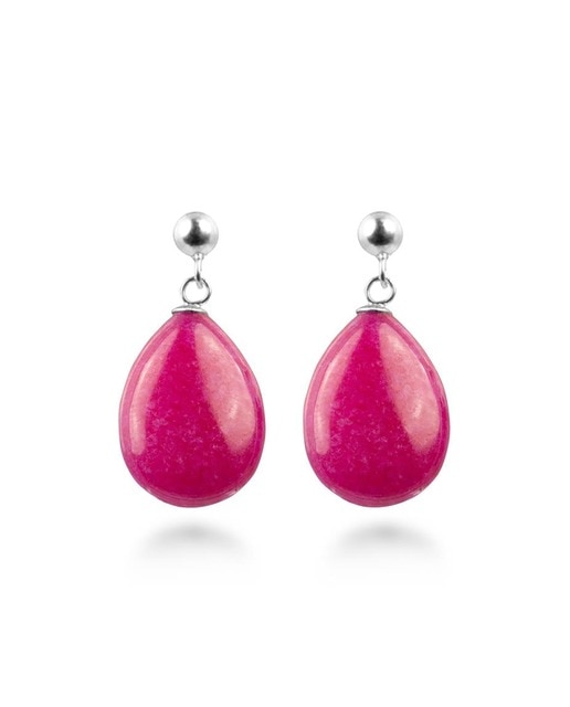 Imagen 0 de Pendiente Kenitna plata y ágata rosa