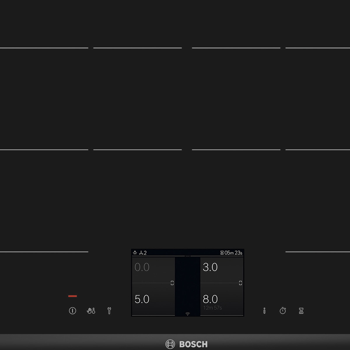 Placa inducción Bosch zonas dobles Flex MasterChef Serie 8- PXY875KW1E Negro-4