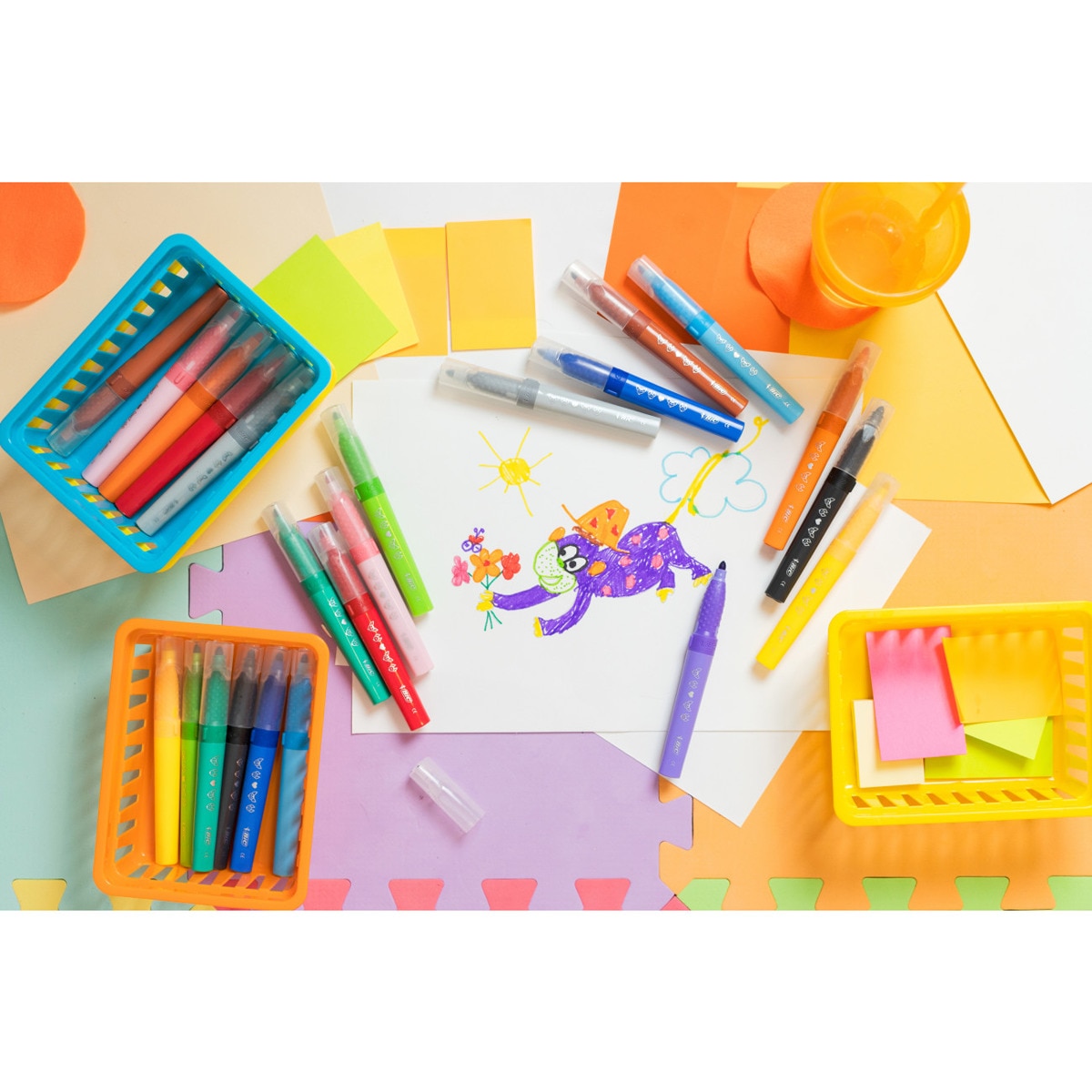 Rotulador colorear Kid Couleur bebe +1 años BIC KIDs 12 unidades 7