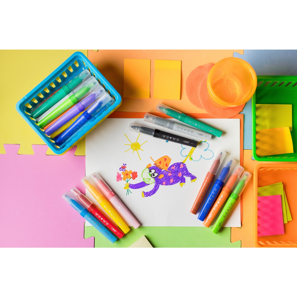 Rotulador colorear Kid Couleur bebe +1 años BIC KIDs 12 unidades 4