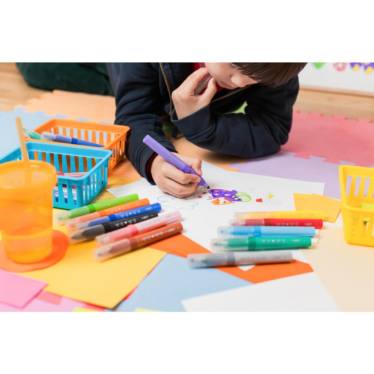 Rotulador colorear Kid Couleur bebe +1 años BIC KIDs 12 unidades 3