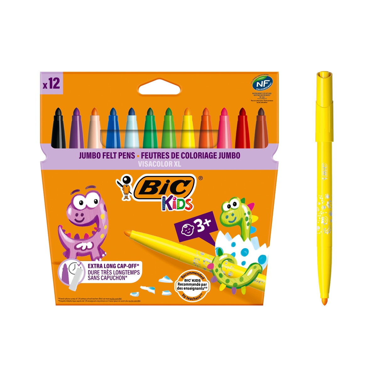 Imagen 0 de Rotulador colorear Kid Couleur bebe +3 años BIC KIDs 12 unidades