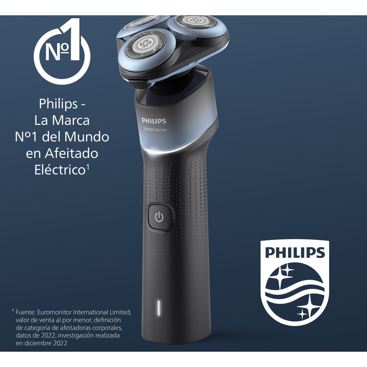 Afeitadora eléctrica Philips Serie 5000X, máquina de afeitar hombre en seco y mojado, 50 min autonomía, uso en seco y mojado 2