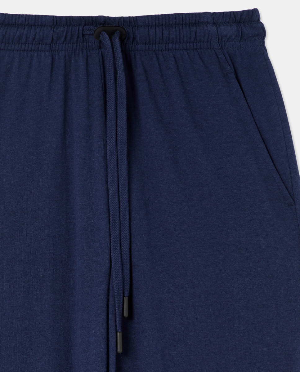 Calças Loungewear em Modal-Algodão Azul-5