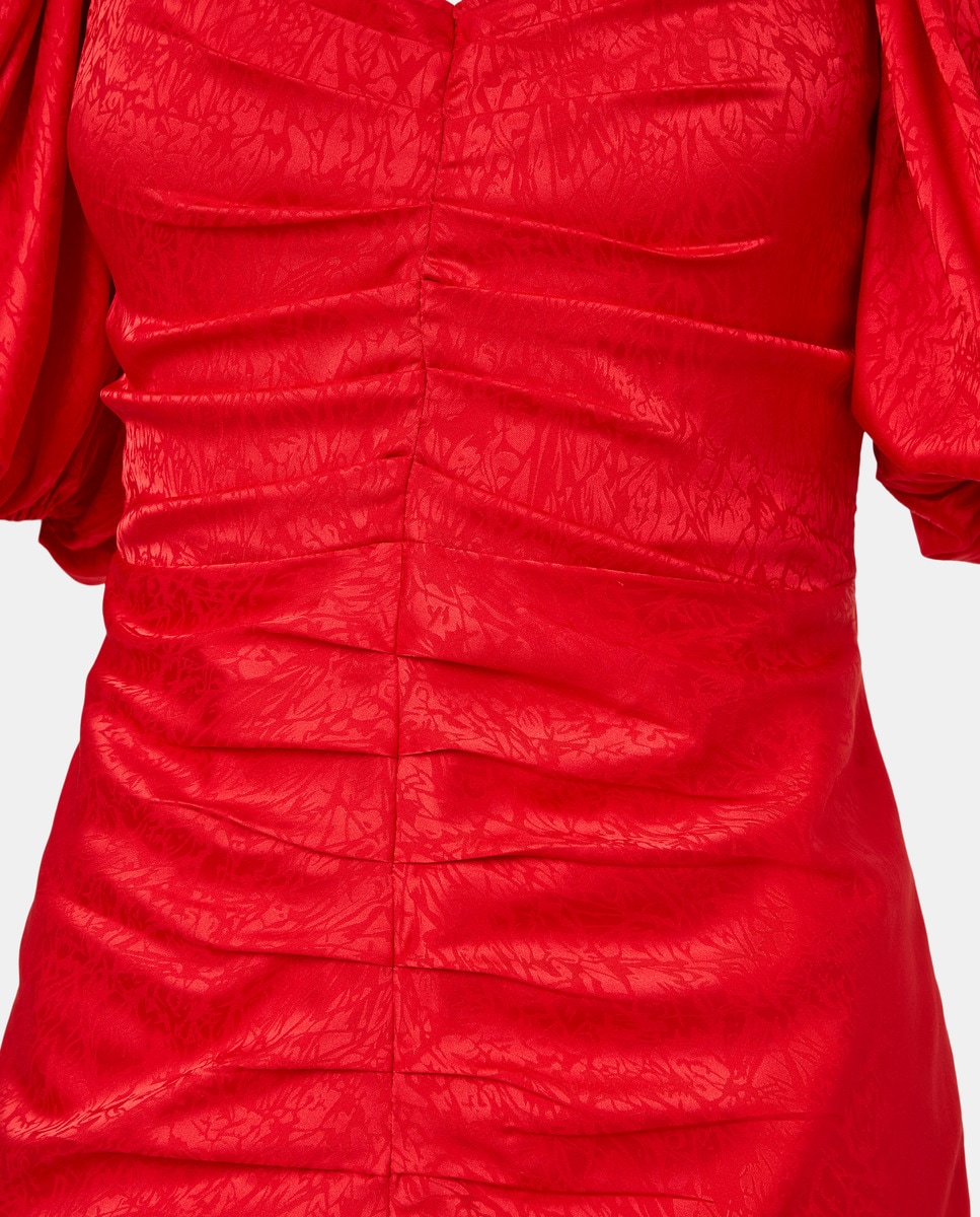 Vestido Midi Drapeado Vermelho-5