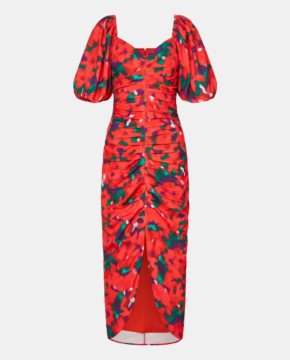 Vestido Midi Drapeado Multicolor-6