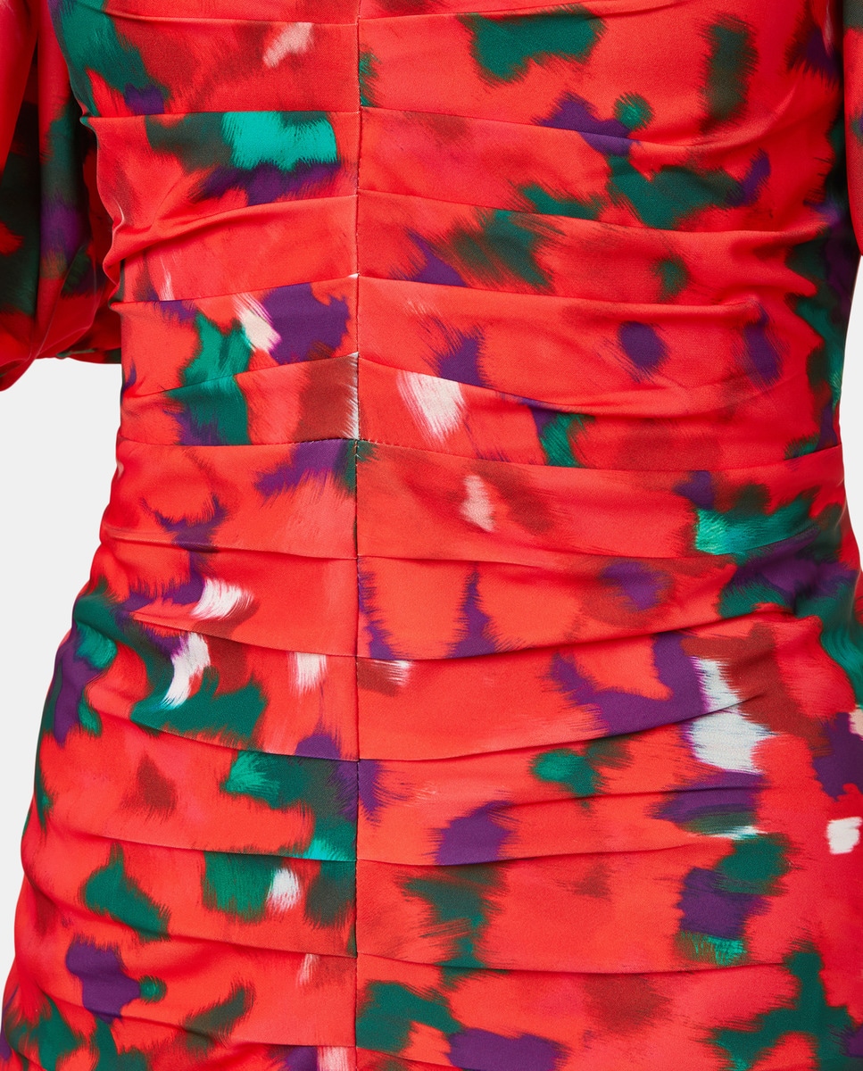 Vestido Midi Drapeado Multicolor-7