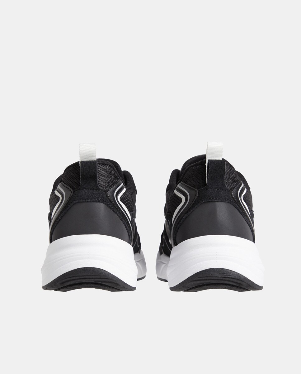 Sapatilhas Baixas Tipo Running em Pele Preto-4